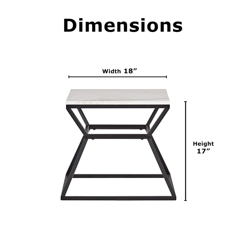 Adore Decor Audrey Marble Accent Table in Black