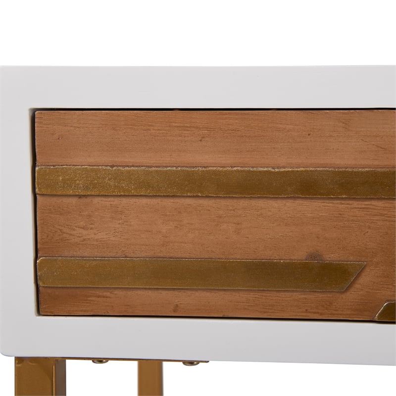 Adore Decor Jupiter Modern 2-Drawer Wood Desk Console Table in White