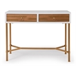 Adore Decor Jupiter Modern 2-Drawer Wood Desk Console Table in White