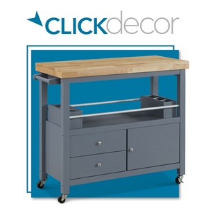 ClickDecor Anson Kitchen Cart Gray