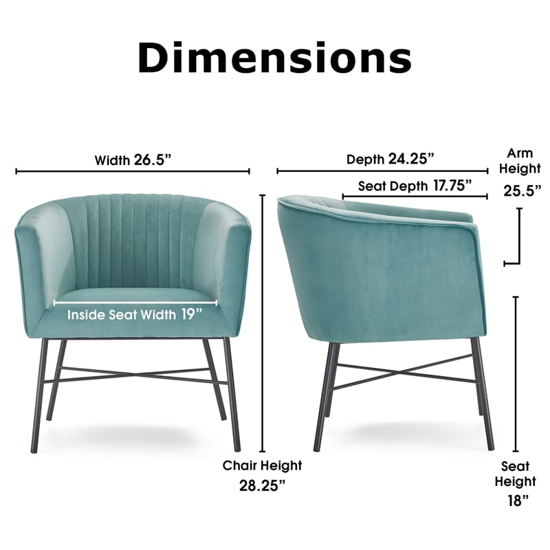 Adore Decor Leone Modern Tufted Velvet Accent Chair in Teal Blue