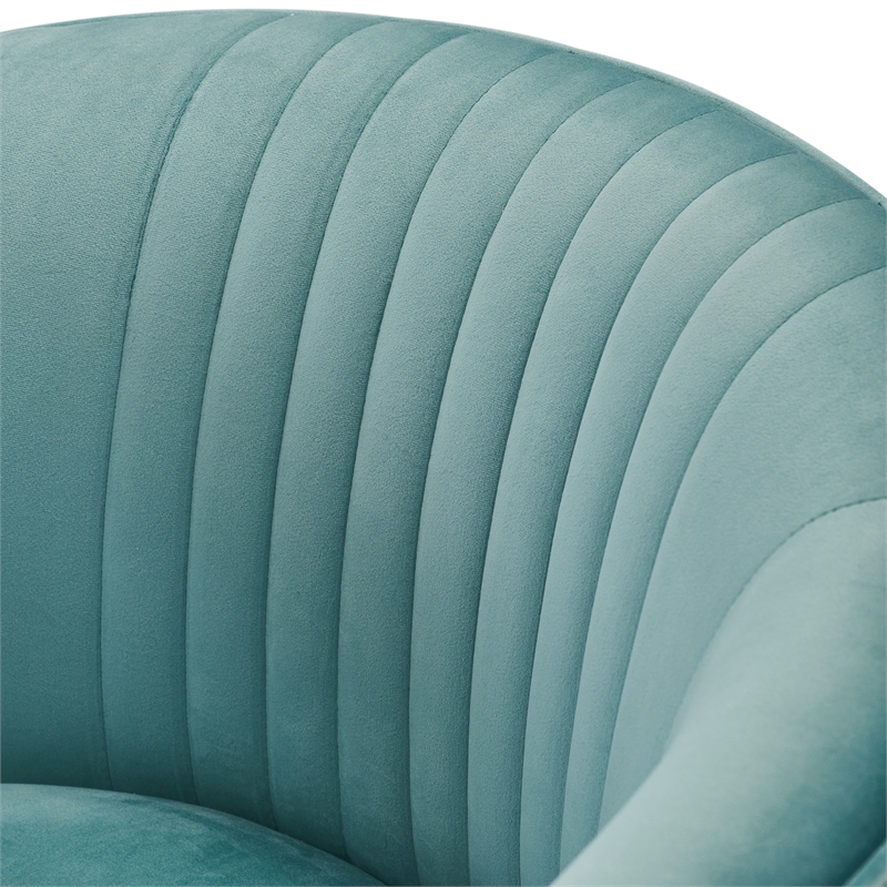 Adore Decor Leone Modern Tufted Velvet Accent Chair in Teal Blue