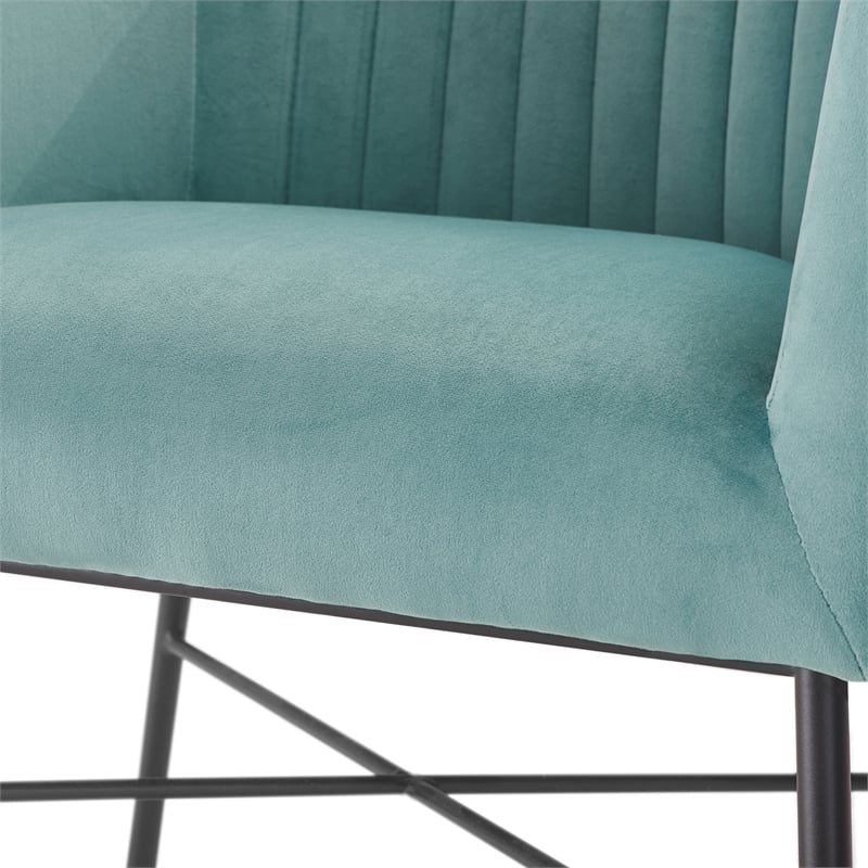 Adore Decor Leone Modern Tufted Velvet Accent Chair in Teal Blue