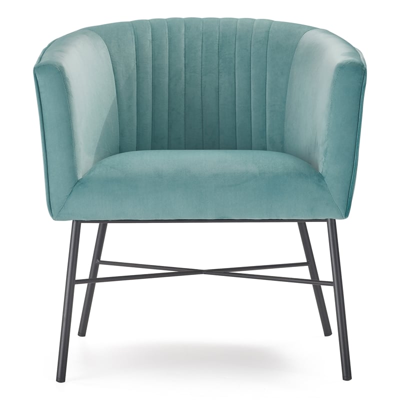 Adore Decor Leone Modern Tufted Velvet Accent Chair in Teal Blue