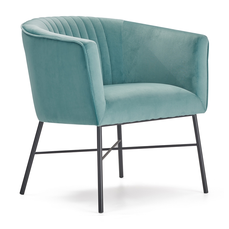 Adore Decor Leone Modern Tufted Velvet Accent Chair in Teal Blue
