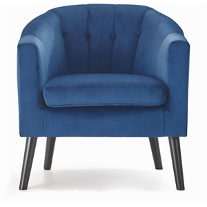 adore decor ivey modern tufted velvet accent chair in blue