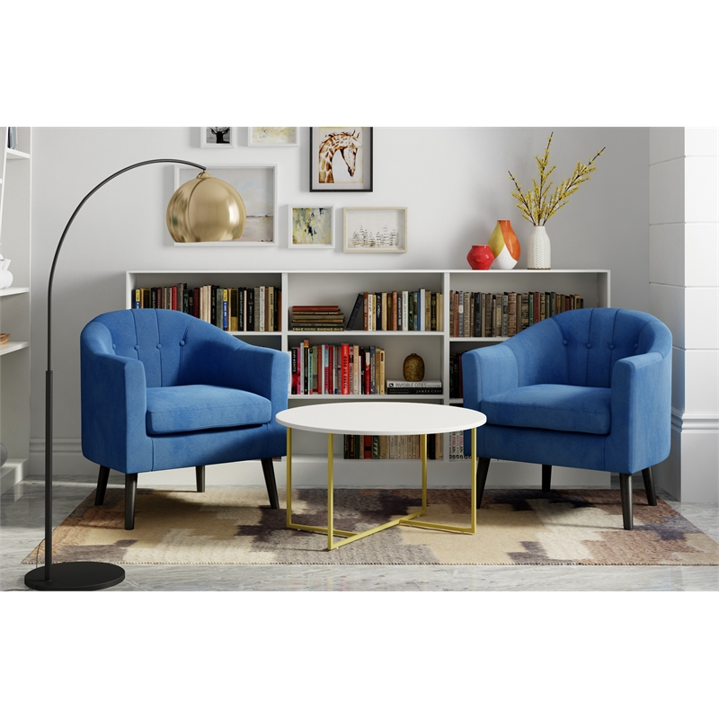 Adore Decor Ivey Modern Tufted Velvet Accent Chair in Blue