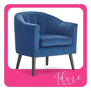 Adore Decor Ivey Modern Tufted Velvet Accent Chair in Blue