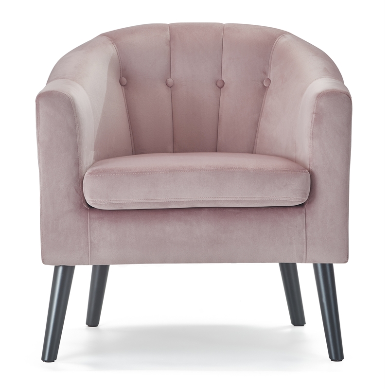 Adore Decor Ivey Tufted Velvet Accent Chair in Pink
