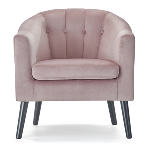 adore decor ivey tufted velvet accent chair in pink