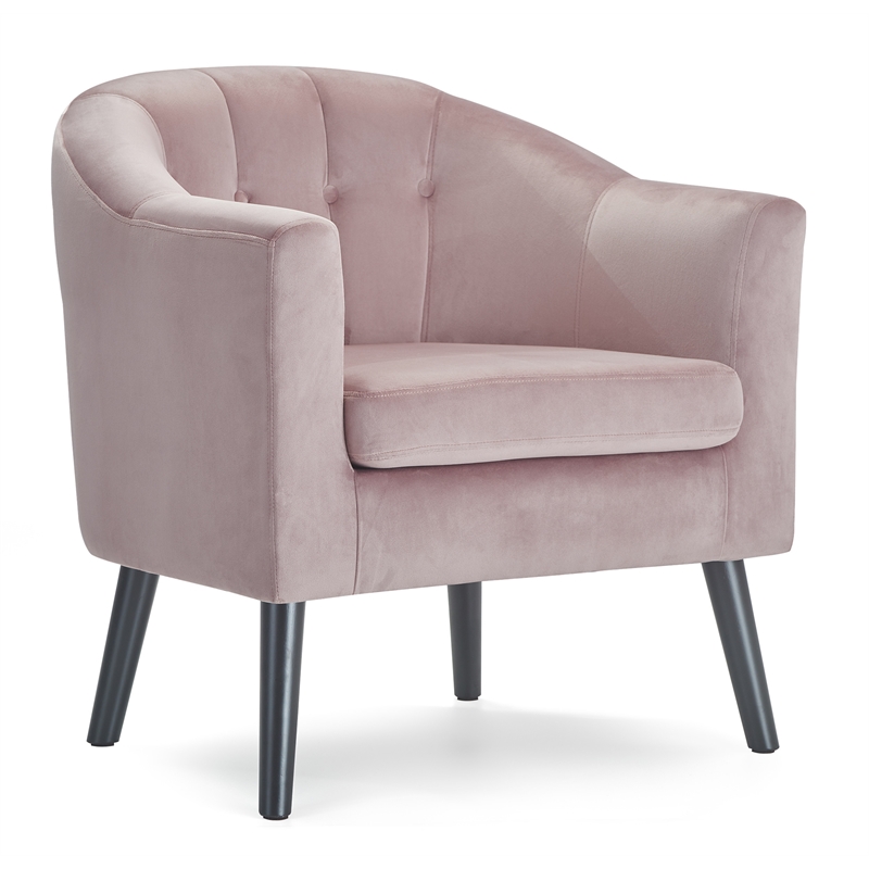 Adore Decor Ivey Tufted Velvet Accent Chair in Pink