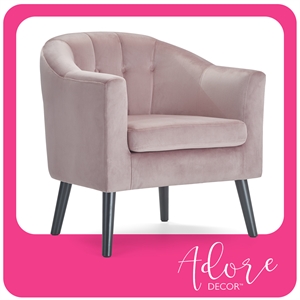 Adore Decor Ivey Tufted Velvet Accent Chair in Pink