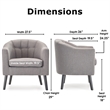 Adore Decor Ivey Modern Tufted Fabric Accent Chair in Gray