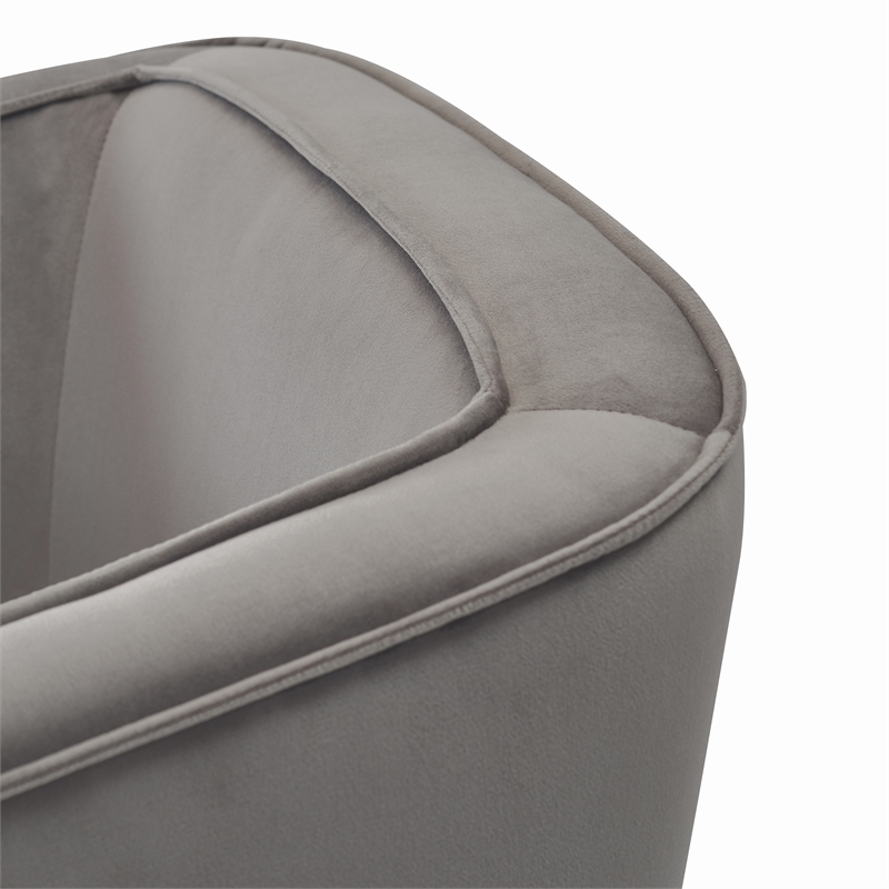 Adore Decor Rani Modern Velvet Accent Chair in Gray