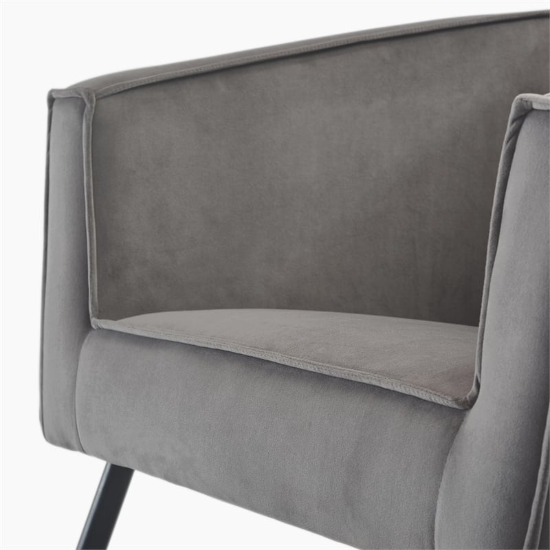 Adore Decor Rani Modern Velvet Accent Chair in Gray