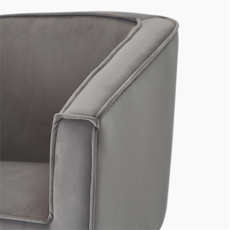 Adore Decor Rani Modern Velvet Accent Chair in Gray