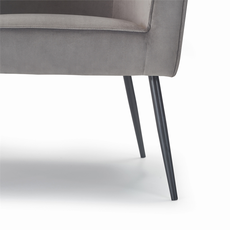Adore Decor Rani Modern Velvet Accent Chair in Gray