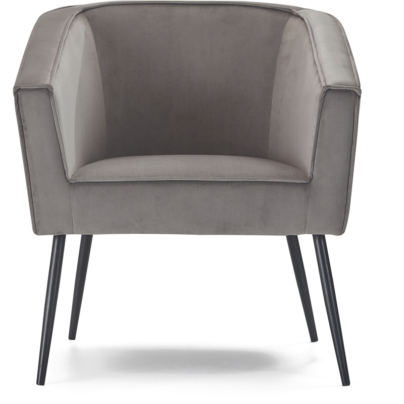 Adore Decor Rani Modern Velvet Accent Chair in Gray