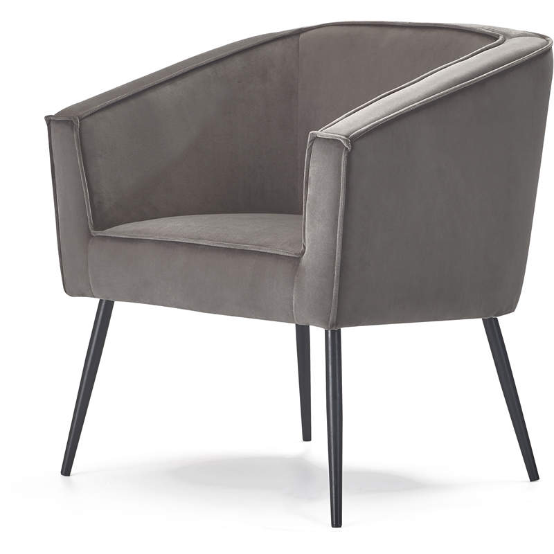 Adore Decor Rani Modern Velvet Accent Chair in Gray