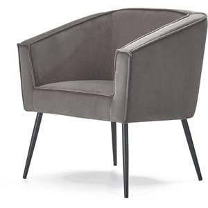 Adore Decor Rani Modern Velvet Accent Chair in Gray