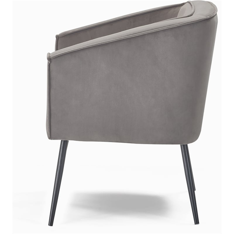 Adore Decor Rani Modern Velvet Accent Chair in Gray