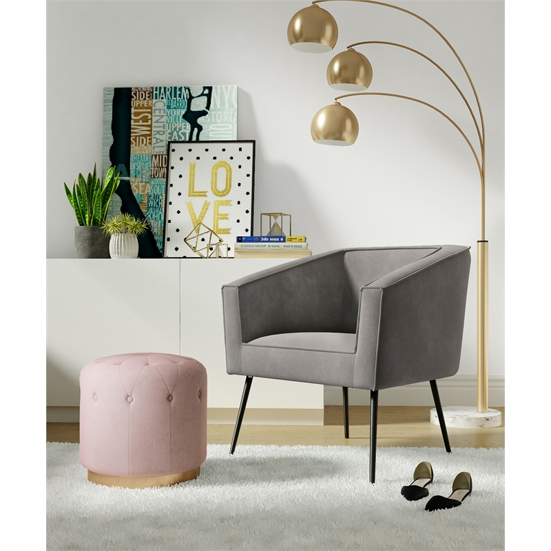 Adore Decor Rani Modern Velvet Accent Chair in Gray