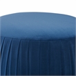 Adore Decor Jolie Modern Pleated Velvet Ottoman in Blue