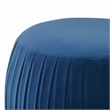 Adore Decor Jolie Modern Pleated Velvet Ottoman in Blue