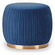 Adore Decor Jolie Modern Pleated Velvet Ottoman in Blue