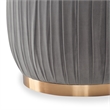 Adore Decor Jolie Modern Pleated Velvet Ottoman in Gray