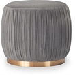 Adore Decor Jolie Modern Pleated Velvet Ottoman in Gray