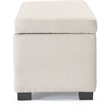 Adore Decor Arlo Wood and Tufted Linen Storage Bench in Ivory
