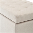 Adore Decor Arlo Wood and Tufted Linen Storage Bench in Ivory