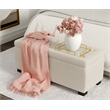 Adore Decor Arlo Wood and Tufted Linen Storage Bench in Ivory