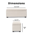 Adore Decor Arlo Wood and Tufted Linen Storage Bench in Ivory