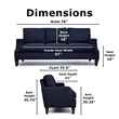 Adore Decor Taylor Upholstered Fabric Sofa with Track Arms in Blue