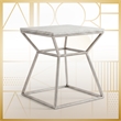 Adore Decor Audrey Tall Silver Marble Side Table