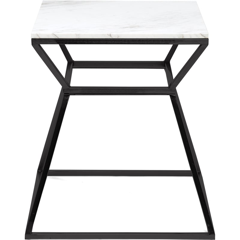 Adore Decor Audrey Tall Black Marble Side Table