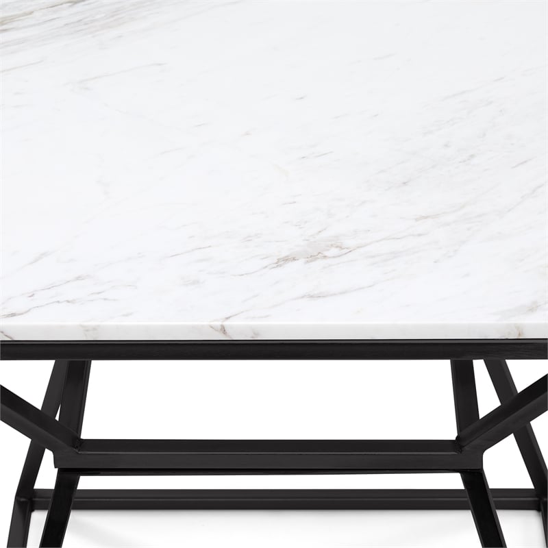 Adore Decor Audrey Tall Black Marble Side Table