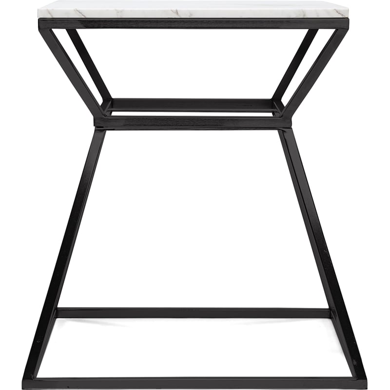 Adore Decor Audrey Tall Black Marble Side Table