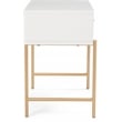 Adore Decor Jupiter Wood 1-Drawer Geometric Textured End Table in White/Gold