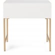 Adore Decor Jupiter Wood 1-Drawer Geometric Textured End Table in White/Gold