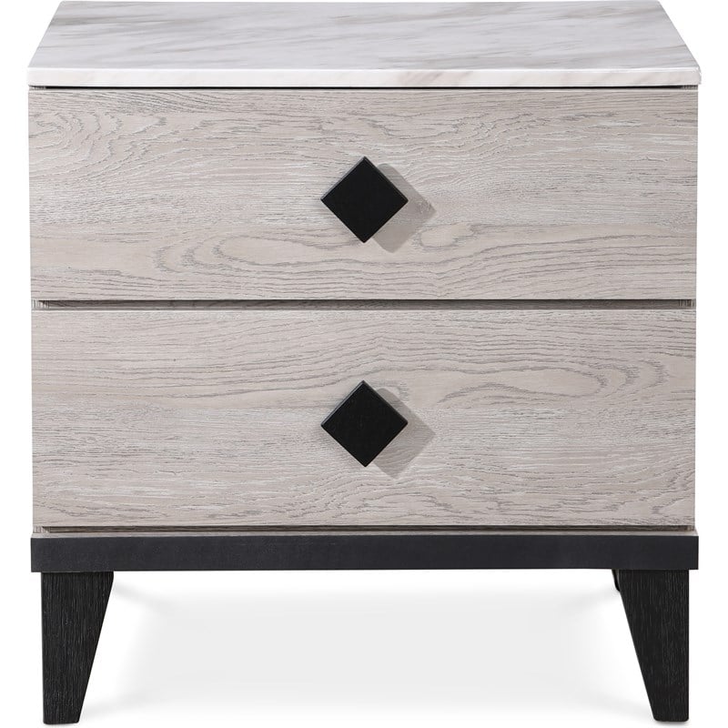 Adore Decor Micah 2 Drawer Nightstand Beige