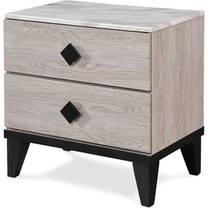Adore Decor Micah 2 Drawer Nightstand Beige