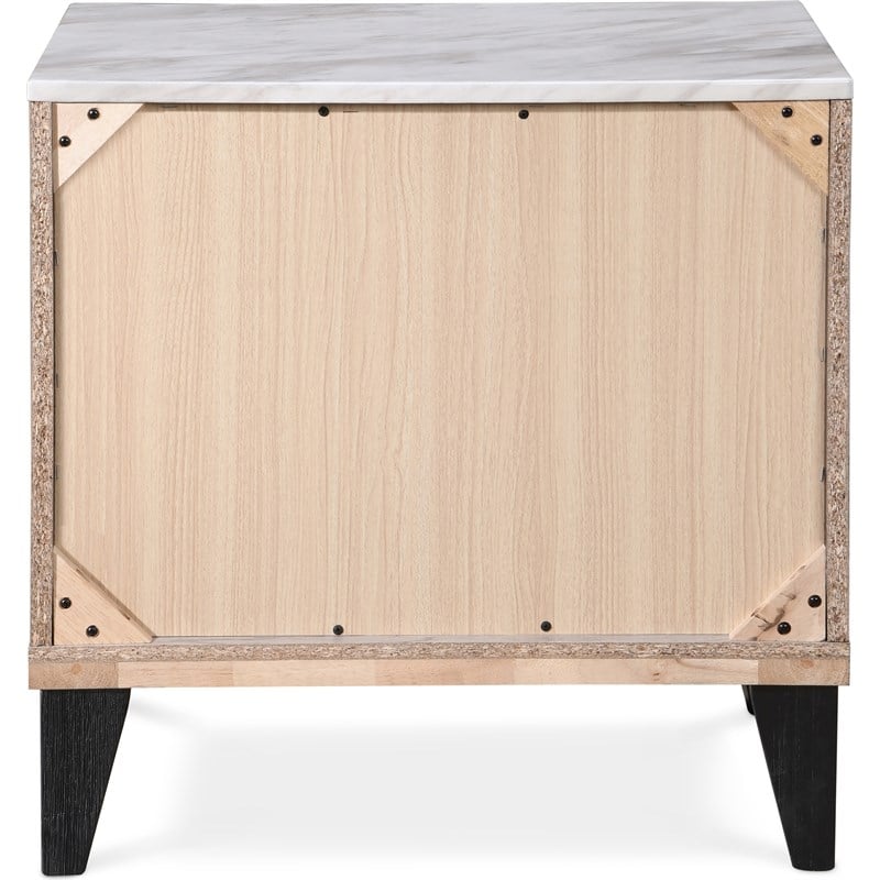 Adore Decor Micah 2 Drawer Nightstand Beige