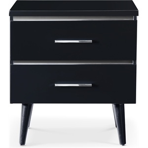 adore decor lennox 2 drawer nightstand black