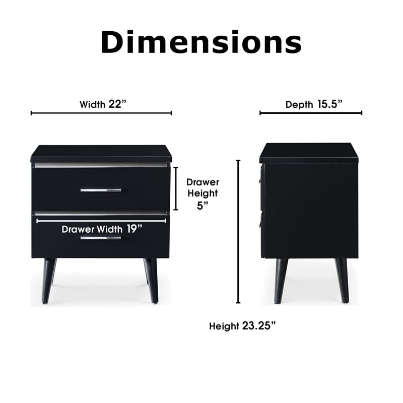 Adore Decor Lennox Side Table Black