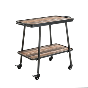 adore decor felix 2 tier wooden kitchen bar cart black