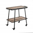 Adore Decor Felix 2 Tier Wooden Kitchen Bar Cart Black
