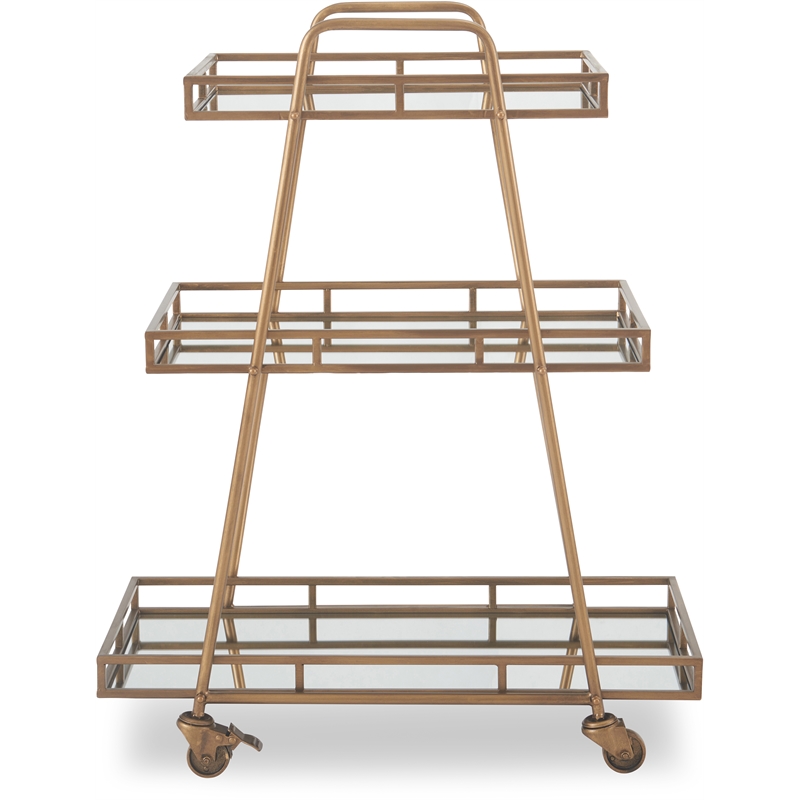 Adore Decor Addison Bar Cart Antique Gold
